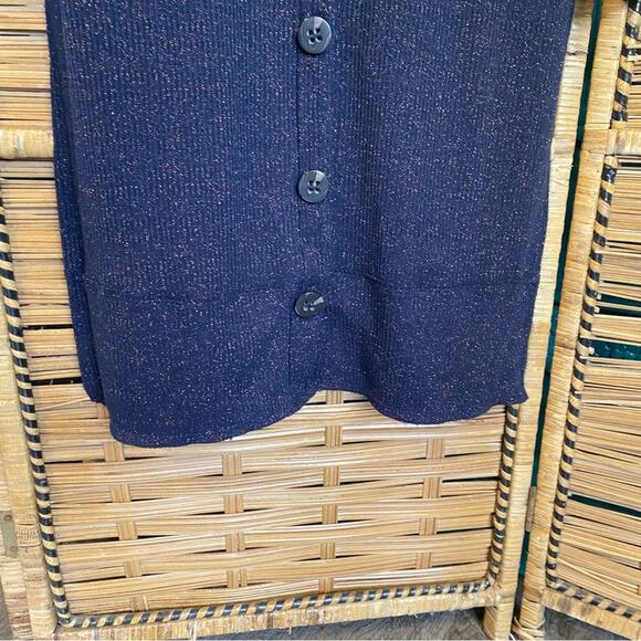 We The Free Midnight Blue Knit Cardigan duster with copper rose shimmer medium - Picture 9 of 13